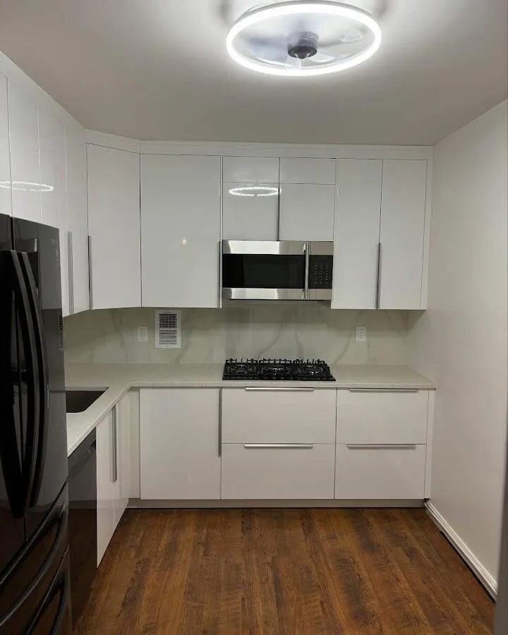 Renovated kitchen with quartz countertops in Dunkirk